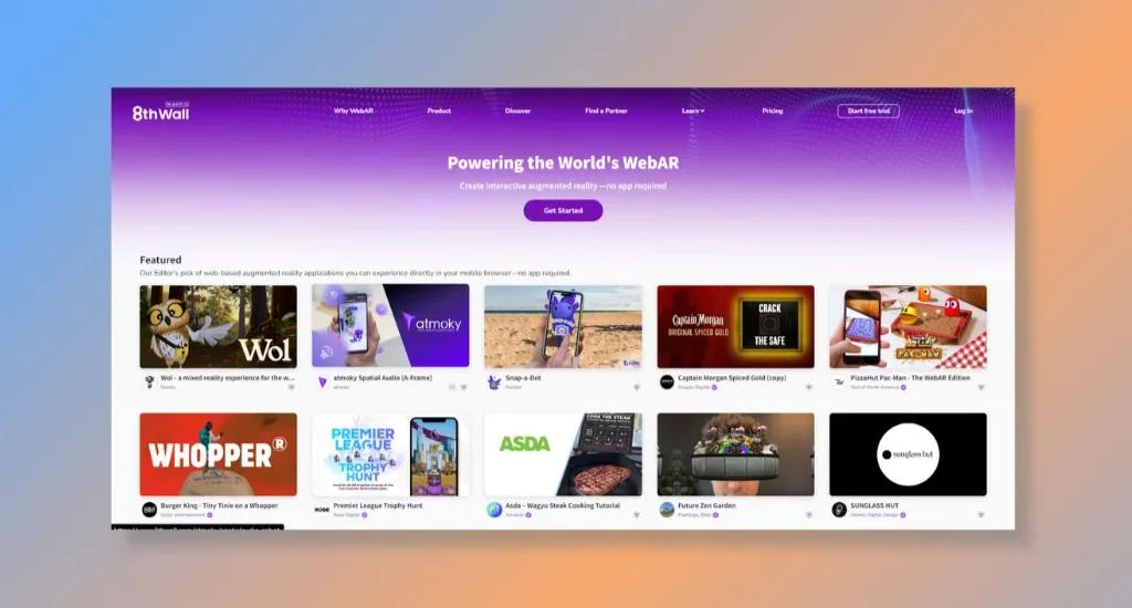 8th wall home page