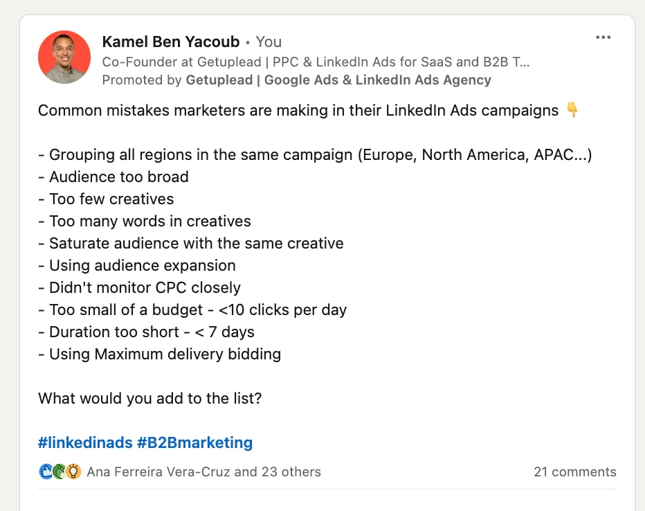 linkedin ad