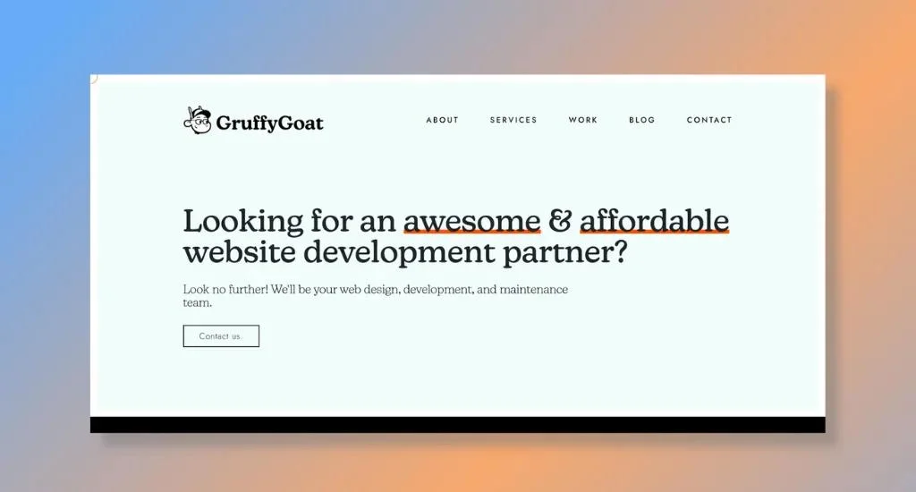 GruffyGoat - Makes Web Design Accessible and Excellent for Creative Agencies and SMEs