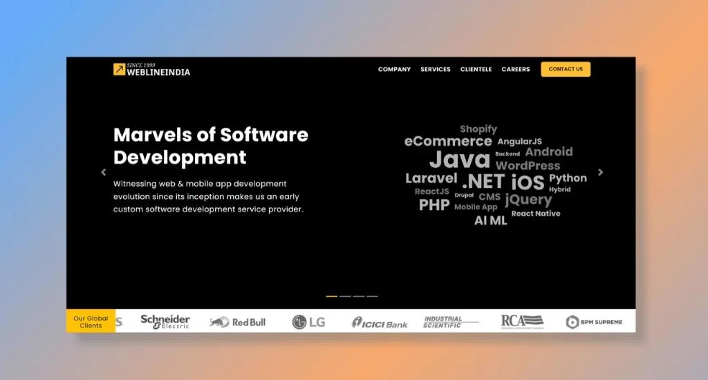 WeblineIndia Homepage