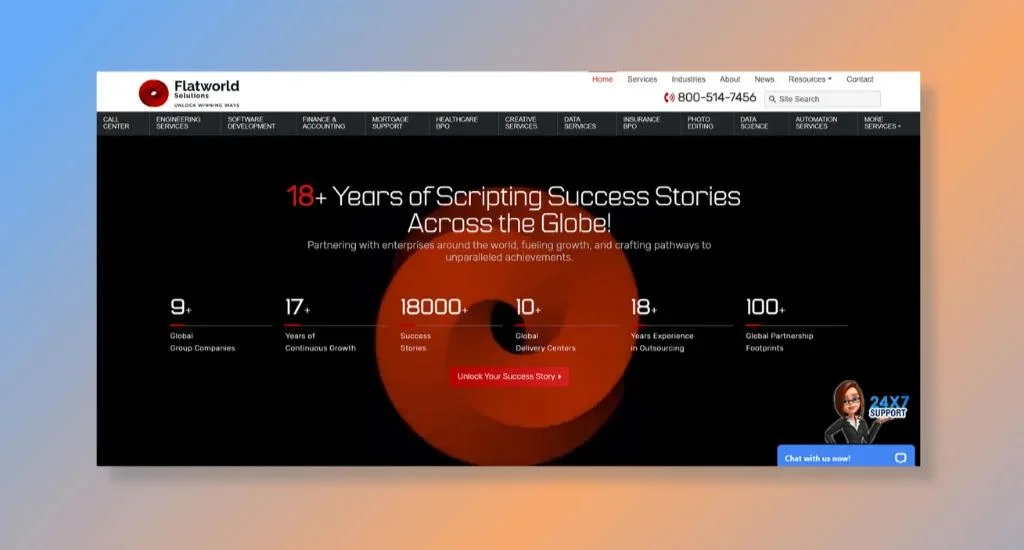 Flatworld Solutions homepage