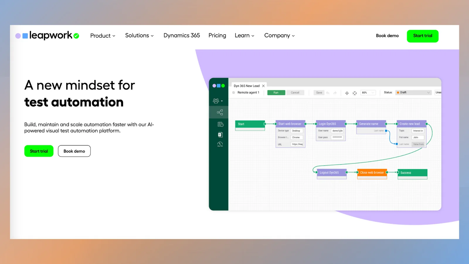 Home page of Leapwork