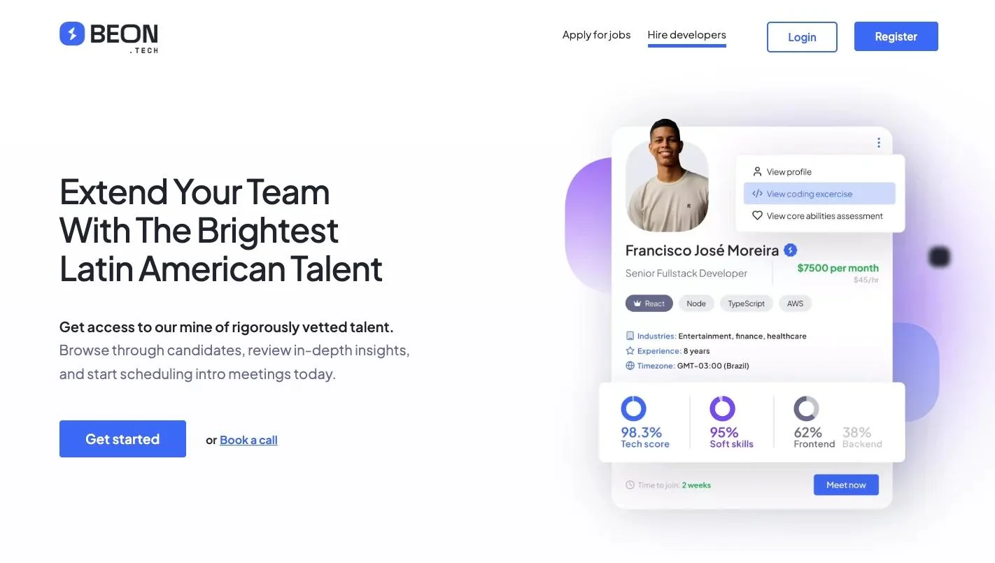 Beon.Tech_homepage