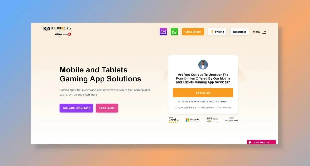 Dev Technosys home page