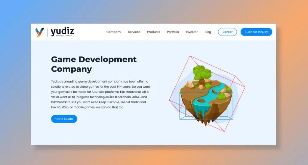Yudiz Solutions home page
