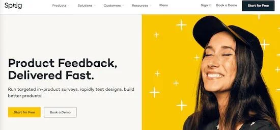 Sprig - Best for participant feedback analysis and report generation