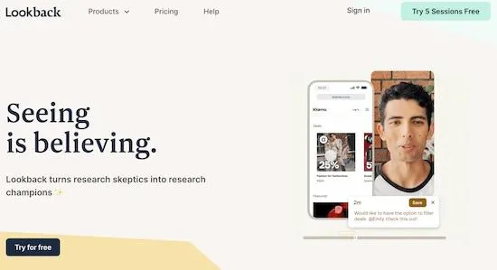 Lookback - Best for capturing participant session recordings