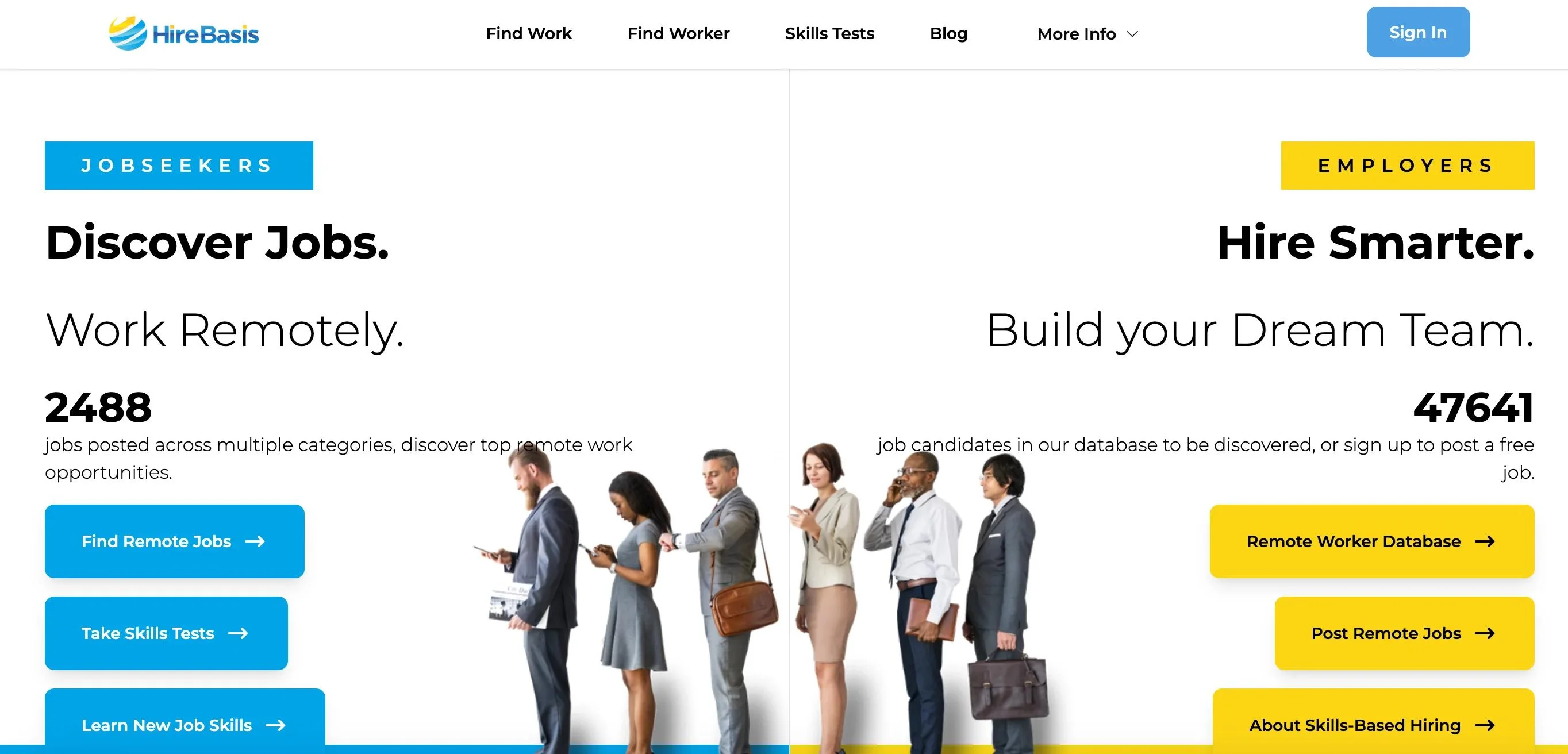Hirebasis homepage