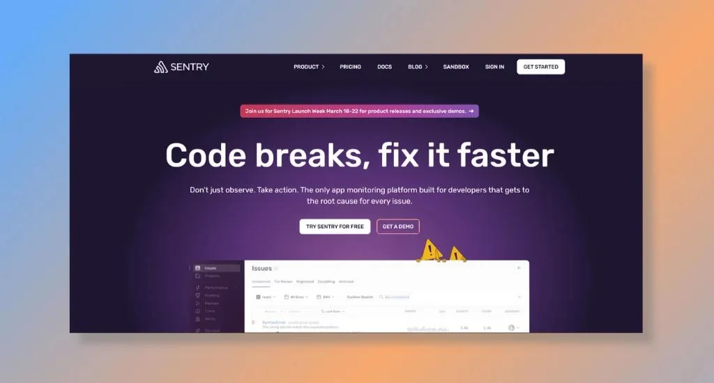 Sentry - Best for Comprehensive Error and Performance Monitoring