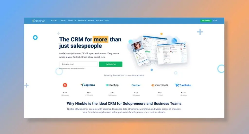 Nimble - For Solopreneurs and Business Teams