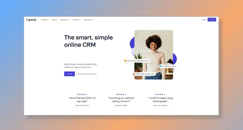 Capsule CRM - Best for Small Sales Teams