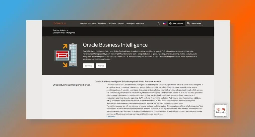 Oracle BI - Best for Advanced Analytics and Business Performance Management
