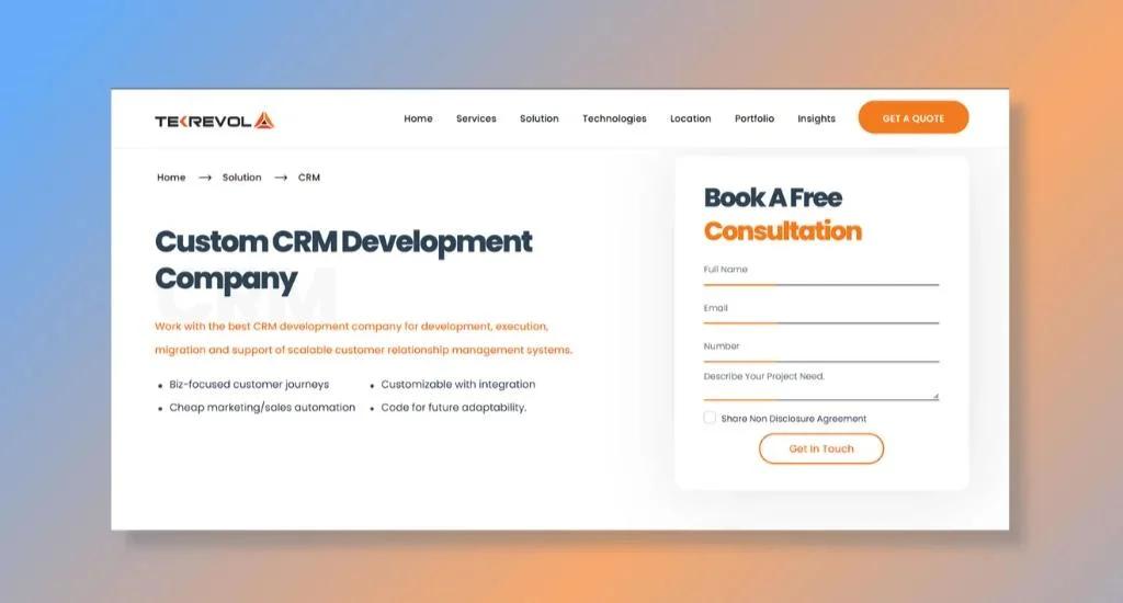 TekRevol - Best for In-depth CRM Assessment
