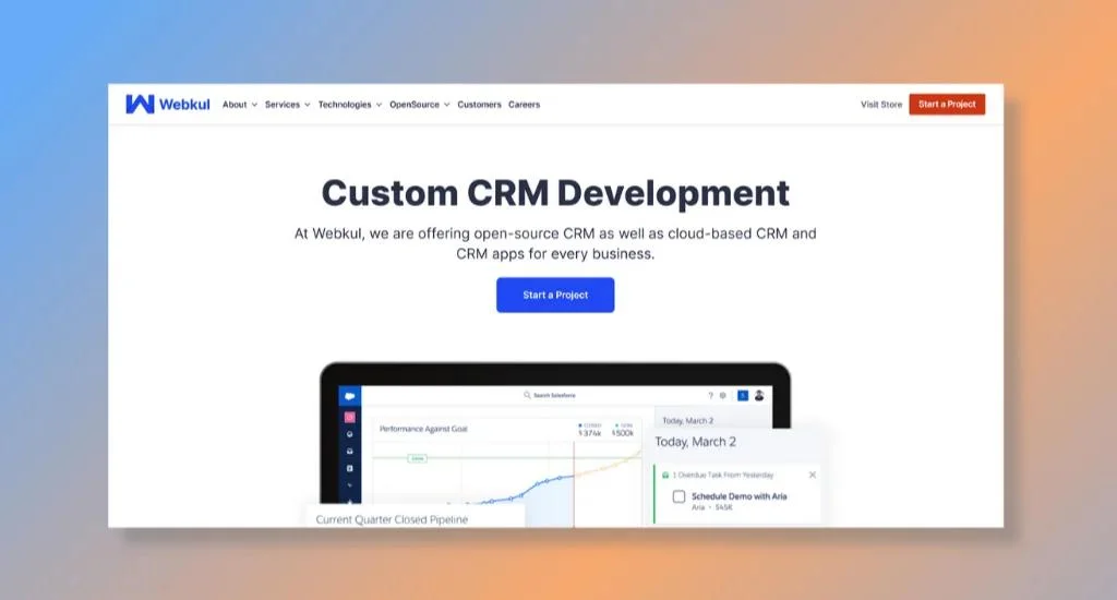 Webkul- Top Pick for Open-source and Cloud-based CRM
