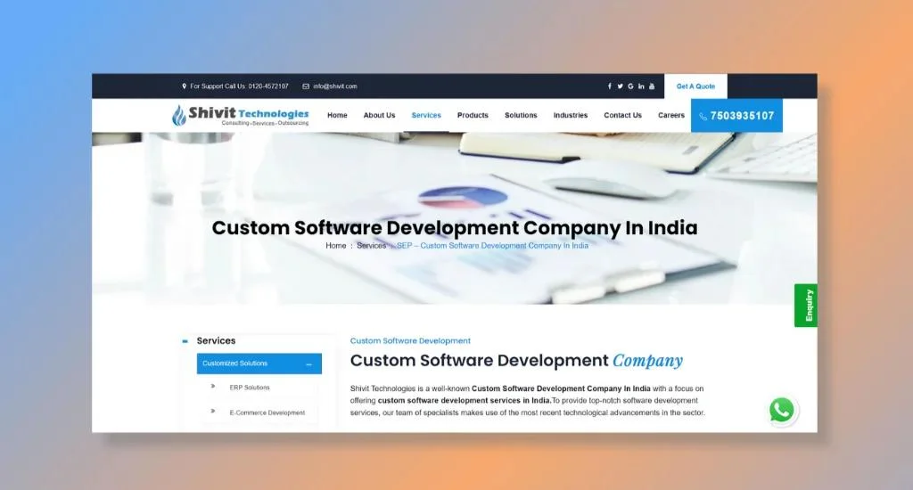 Shivit Technologies - Custom Software Development Maintenance Services