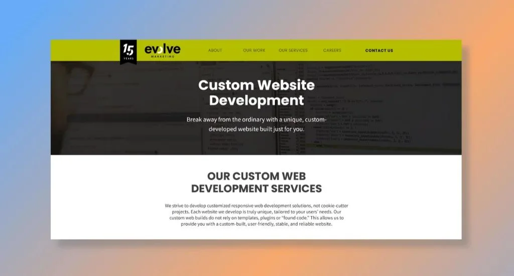 Evolve Marketing - Best for Front-End and Back-End Development