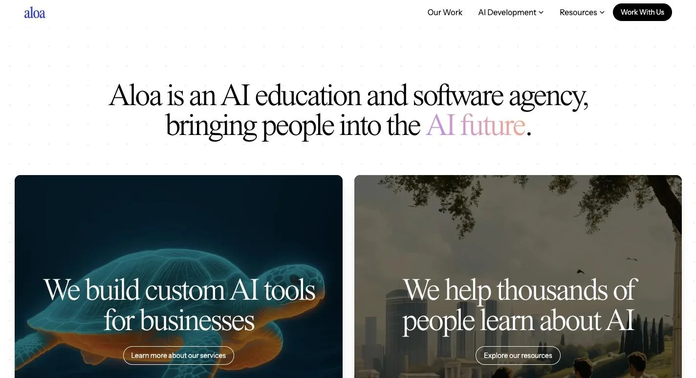 Aloa_homepage