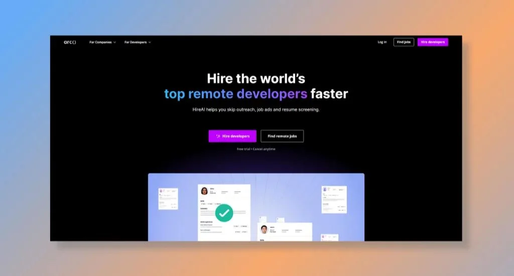 3. Arc - Best Pick for Remote Developer Recruitment
