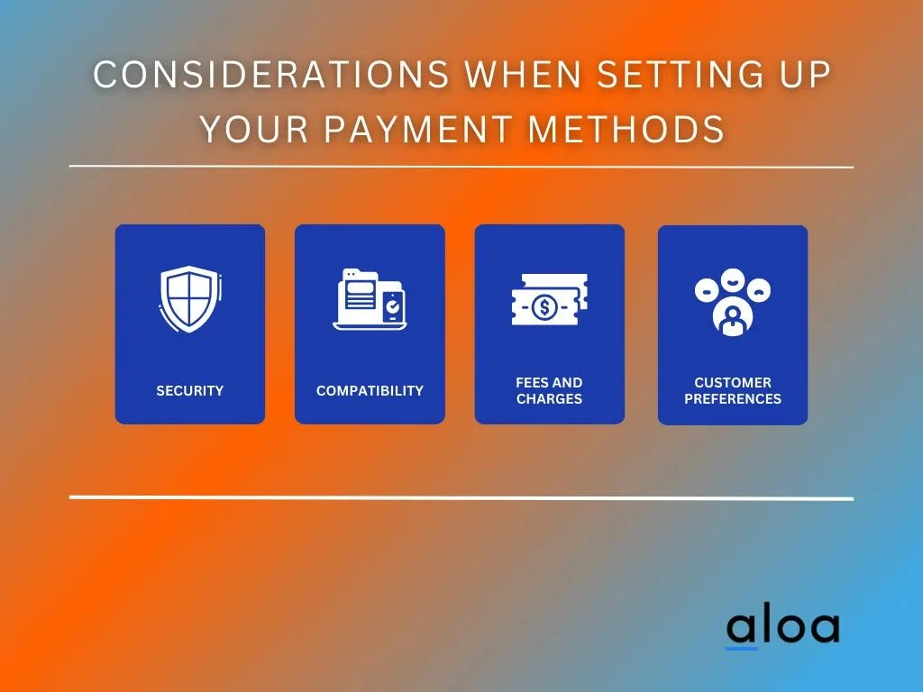 considerations when setting up your payment methods