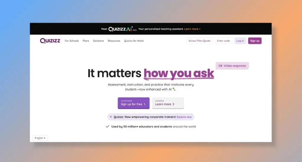 Quizizz - Personalized Teaching Assistant for Teachers and Students