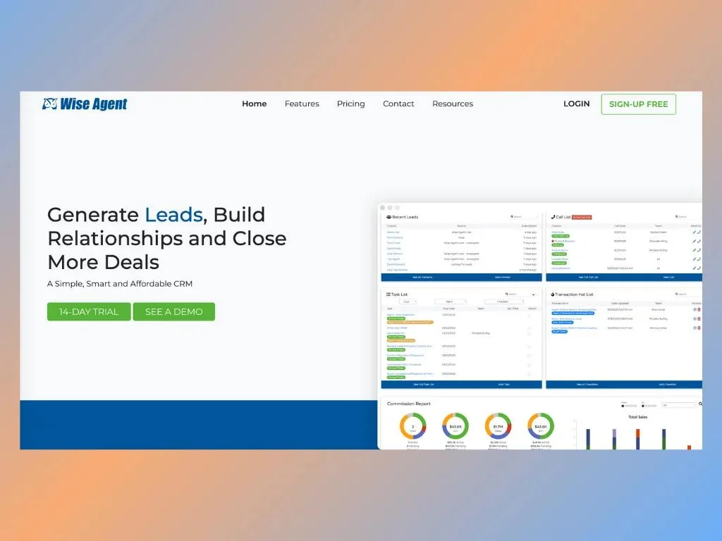 WiseAgent home page