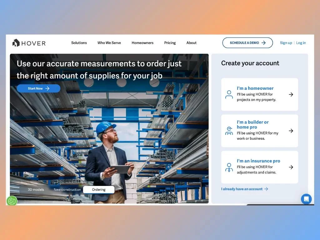 Hover home page