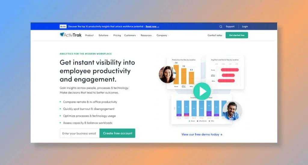 Activtrak - Best for Remote Productivity with Privacy-first Solutions