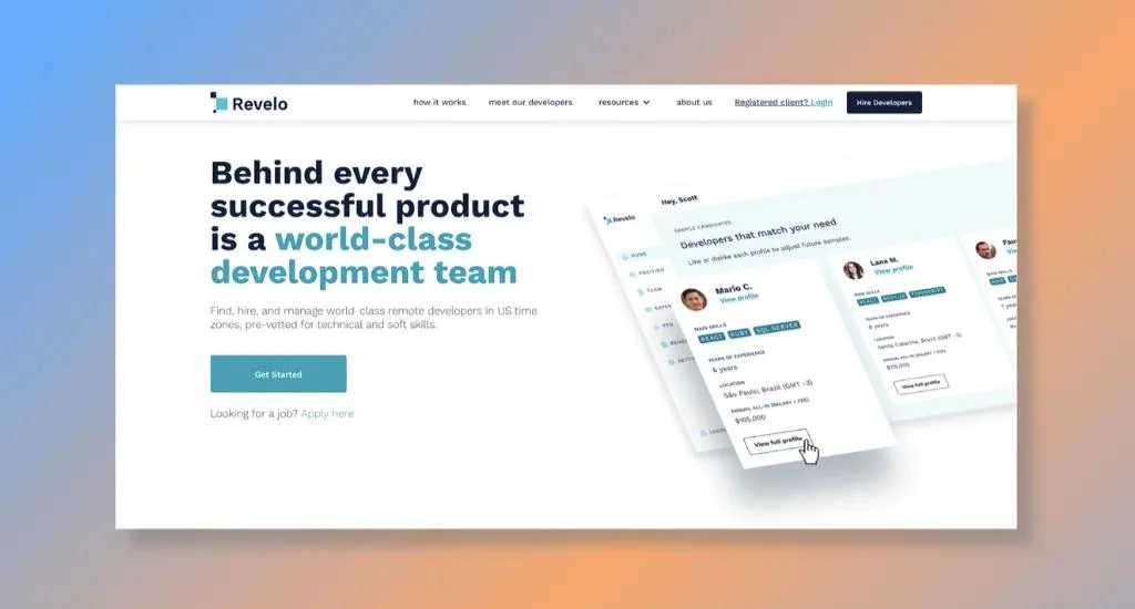 Revelo -- dedicated nearshore matching services from Latam