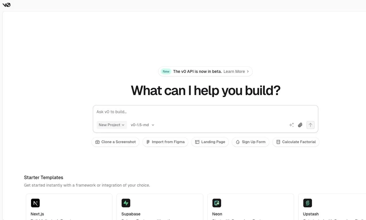 v0 by Vercel_homepage
