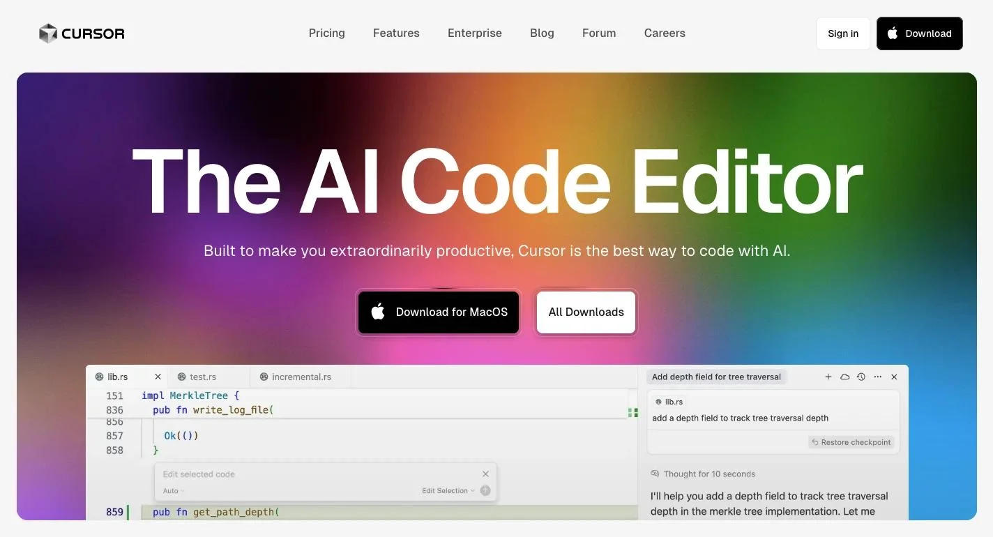 Cursor IDE_homepage