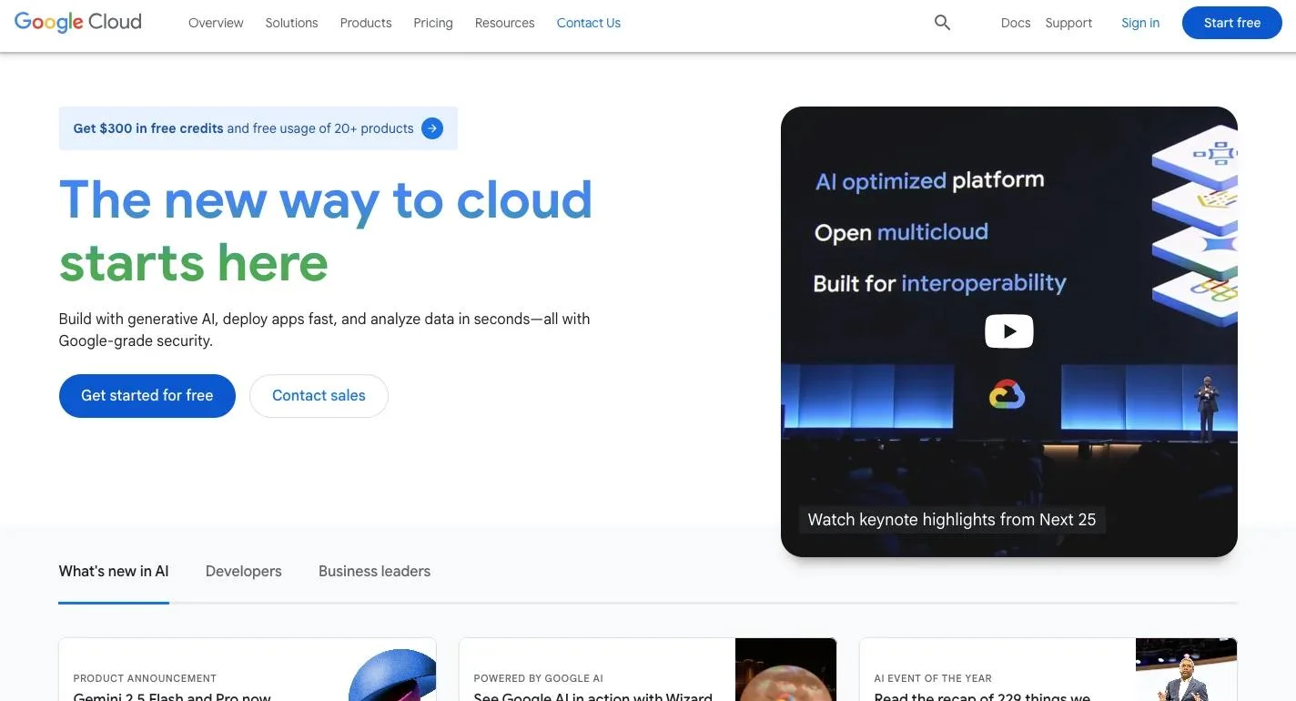 Google Cloud AI_homepage