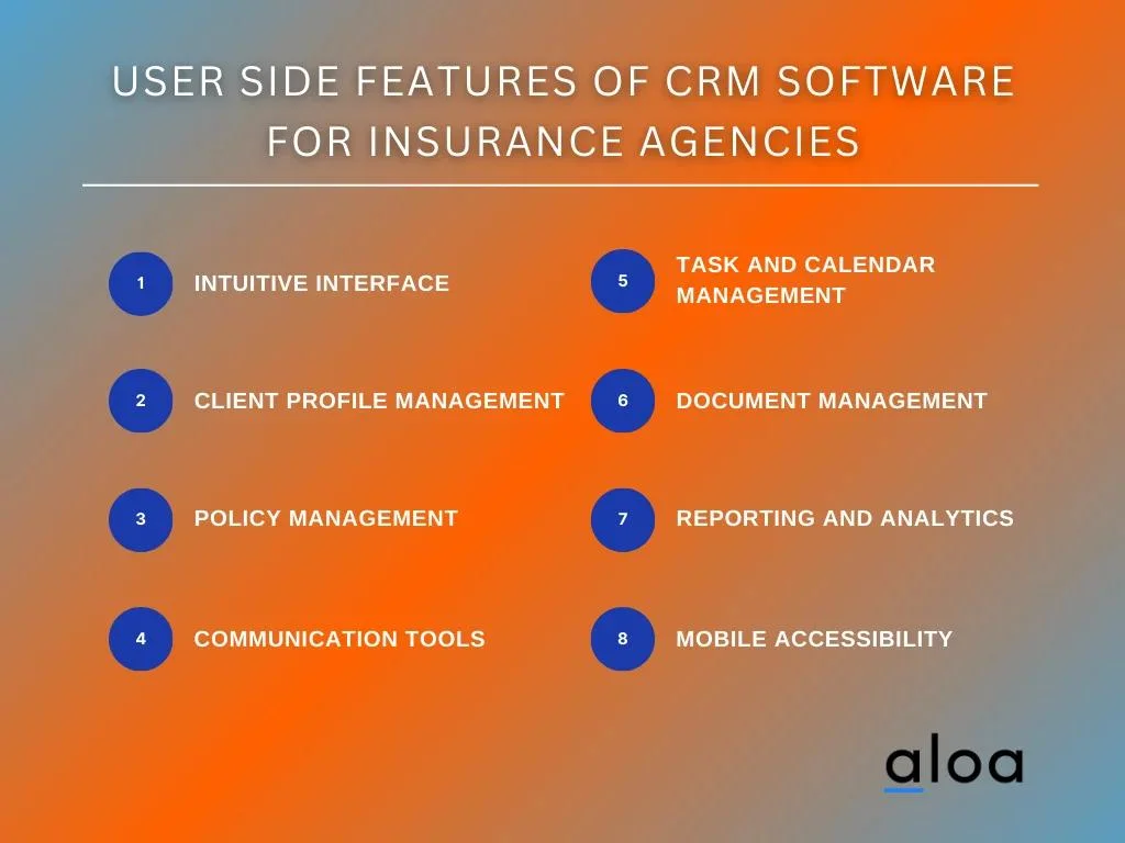 User Side Features of CRM Software for Insurance Agencies