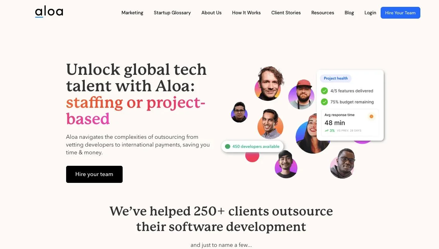 Aloa_homepage