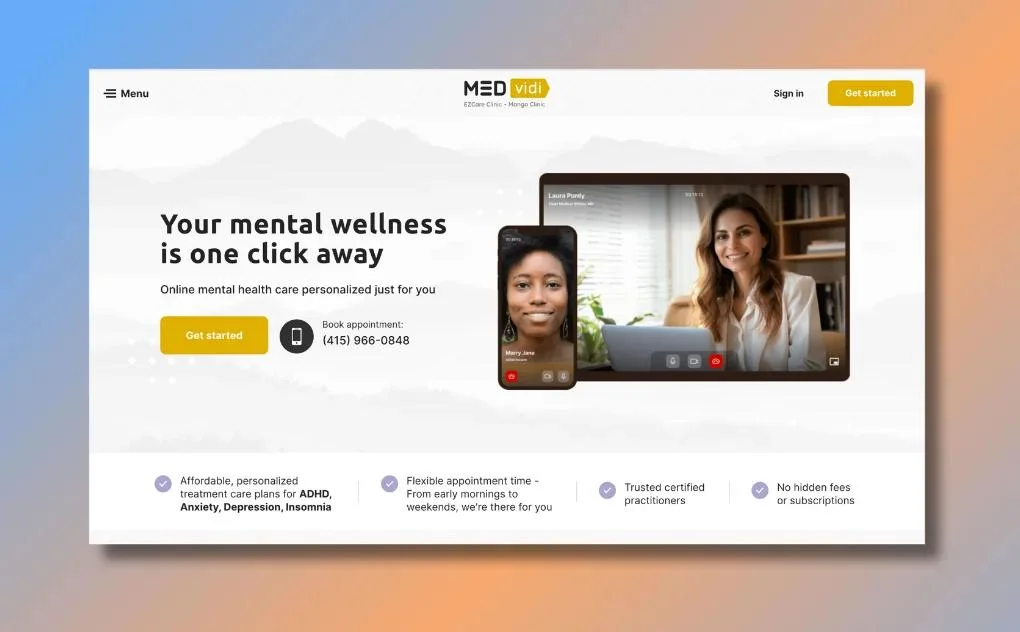 MEDvidi — Best for Tailored Online Mental Health Care