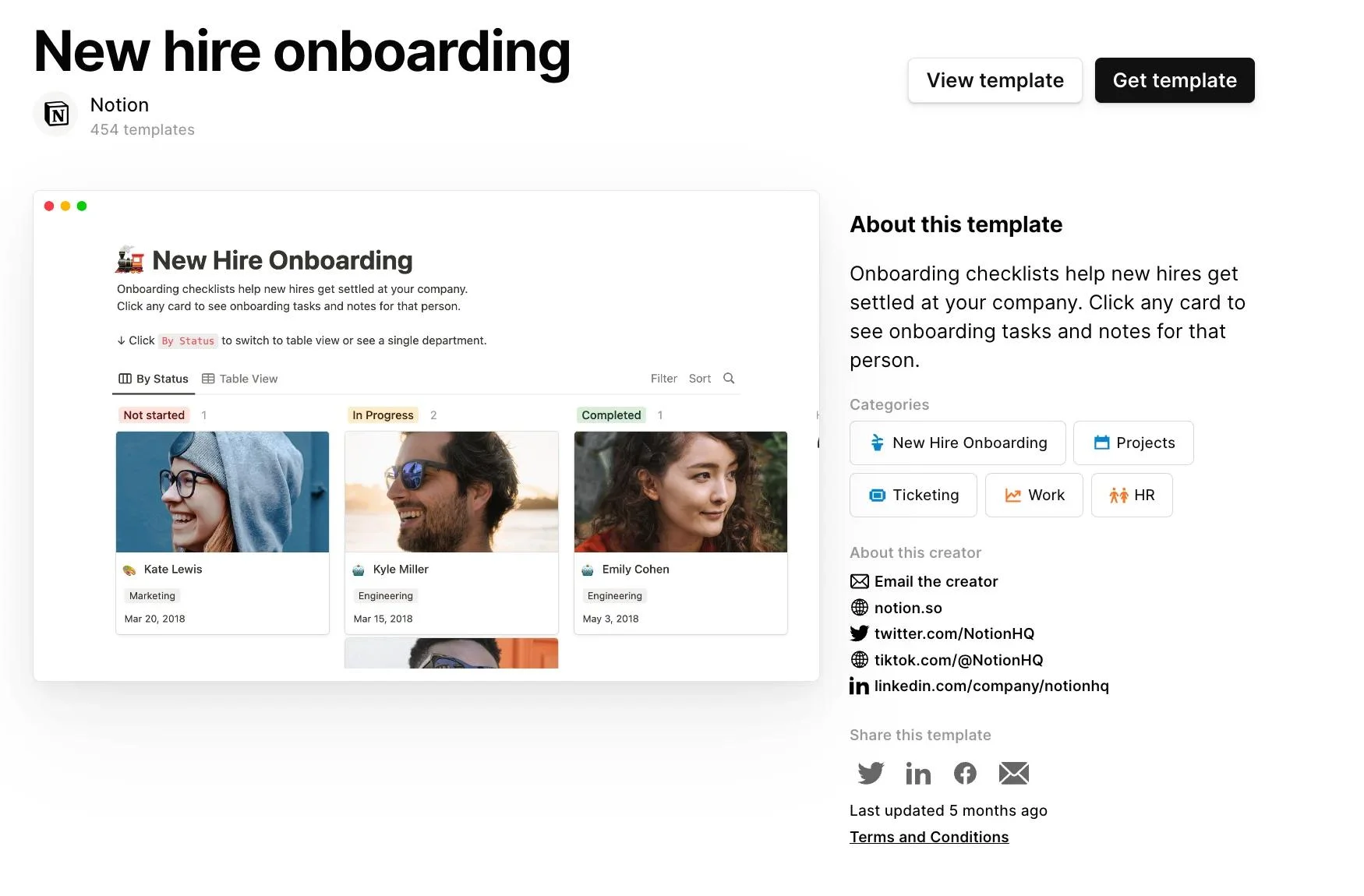Notion New Hire Onboarding templates