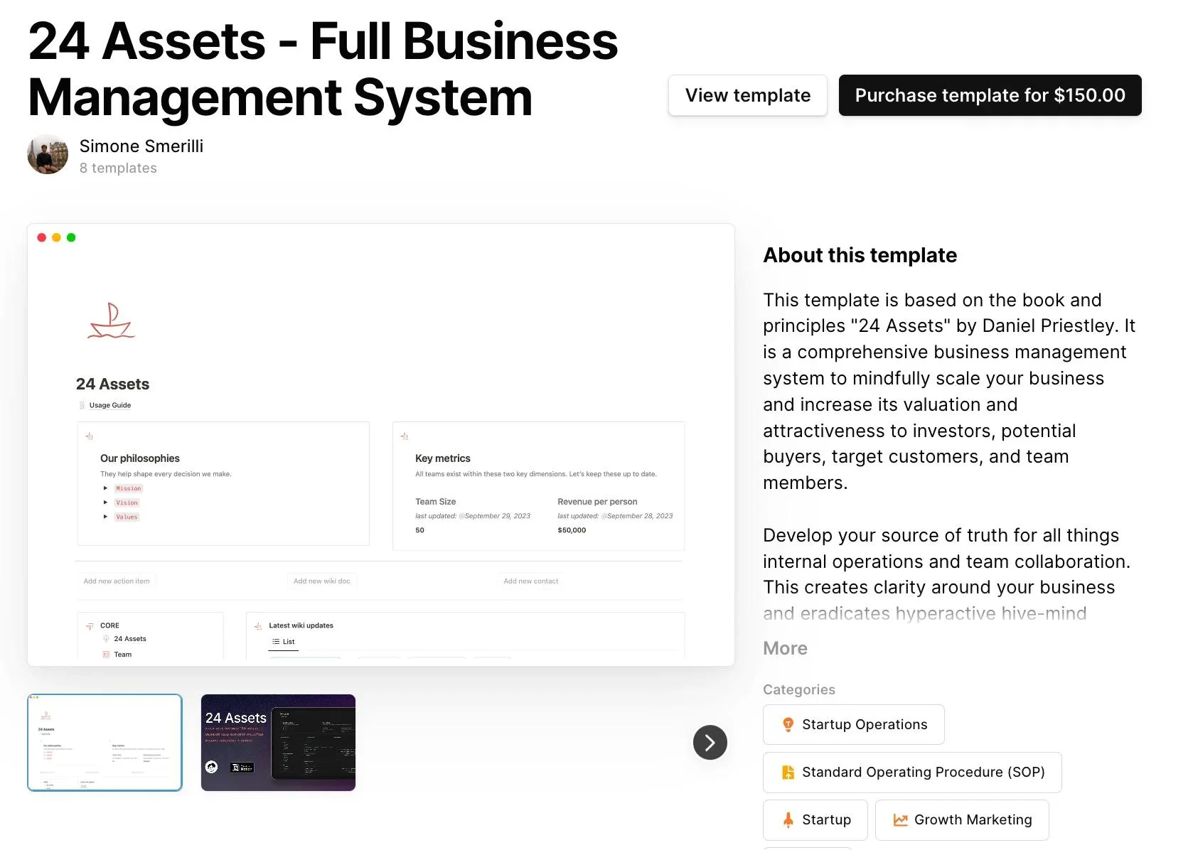 Notion Business Asset Management templates