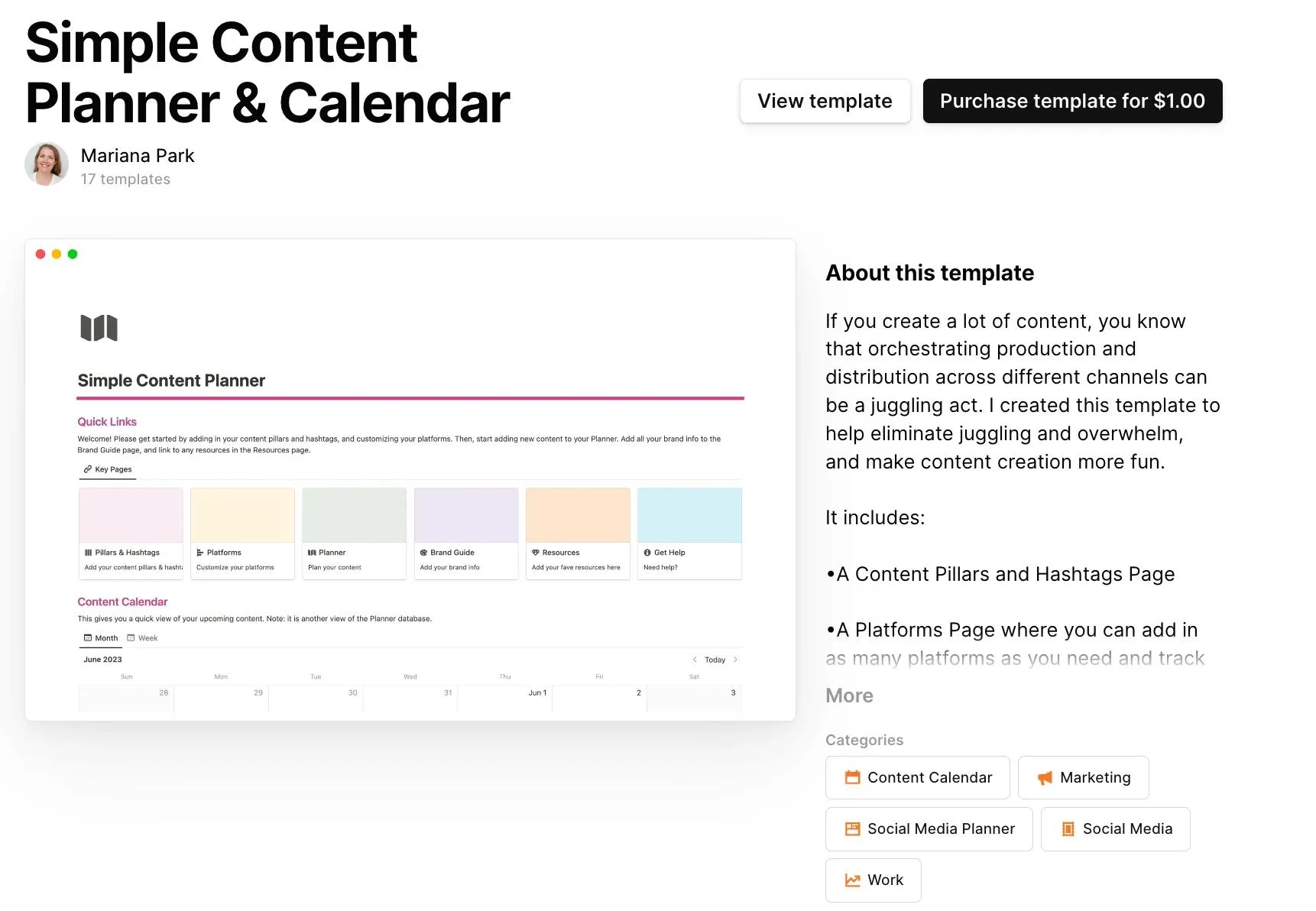 Notion Content Management and Planner templates