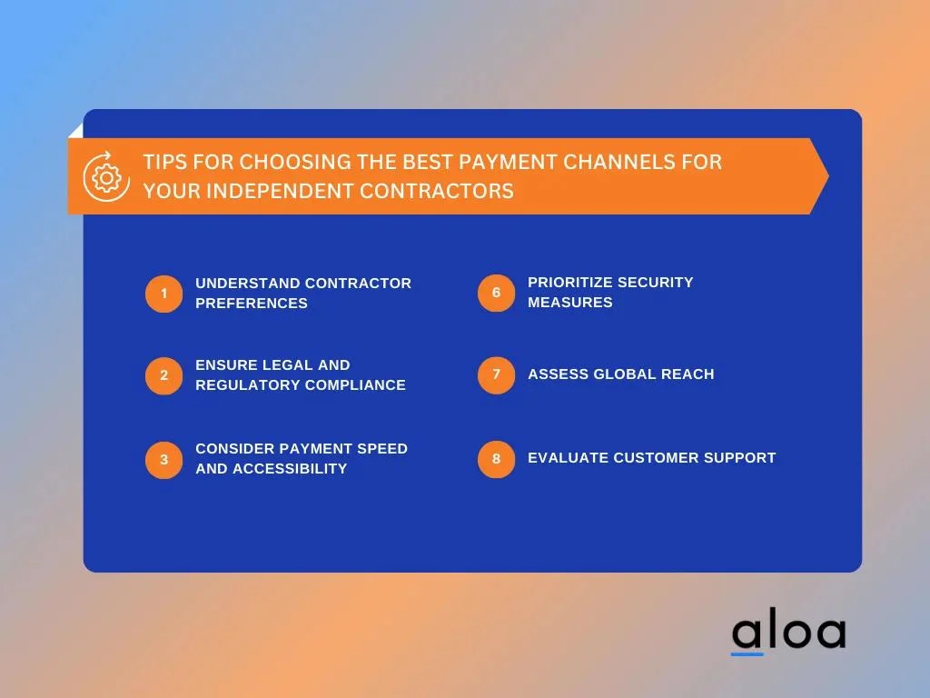 Tips for Choosing the Best Payment Channels for Your Independent Contractors