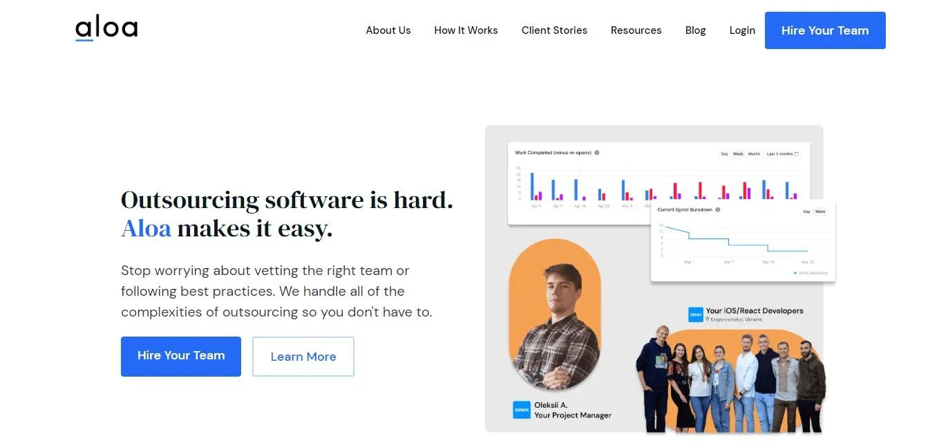 Aloa homepage