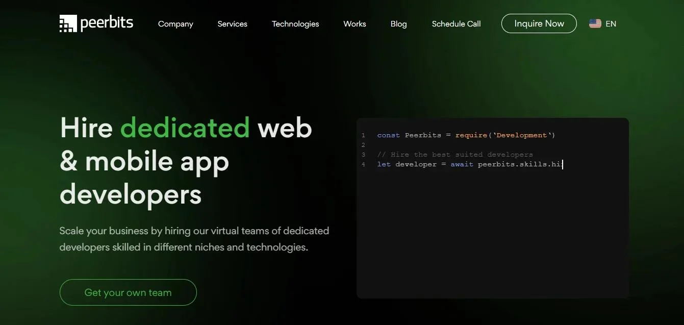 Peerbits homepage
