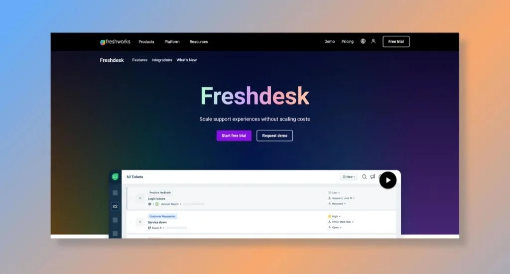 Freshdesk - Best Pick for AI-Driven and User-Friendly Customer Support