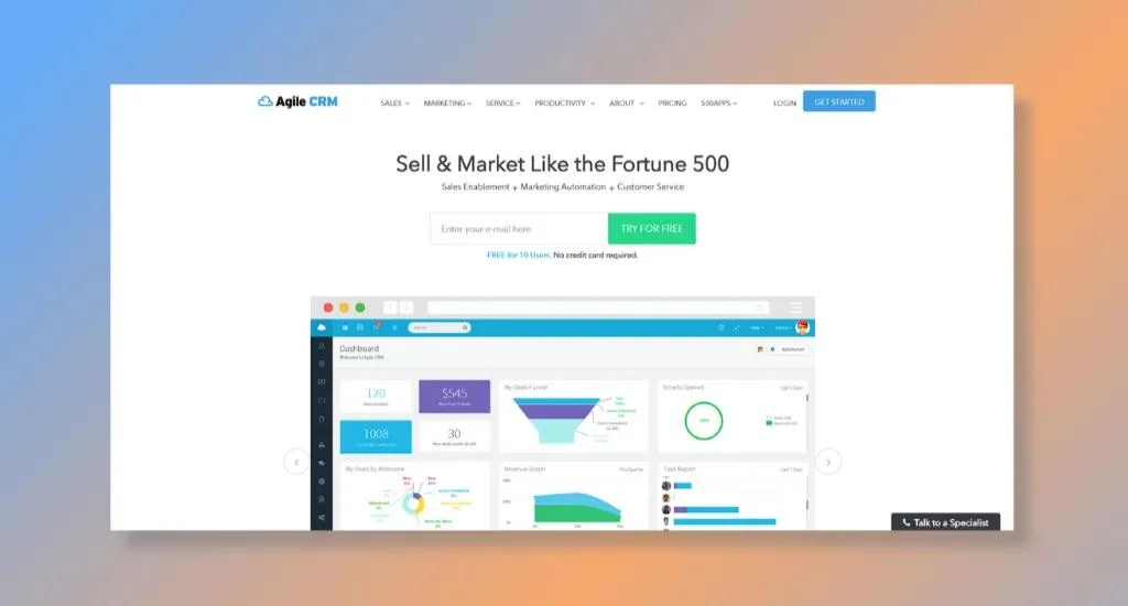 Agile CRM - Best for Efficient Customer Management
