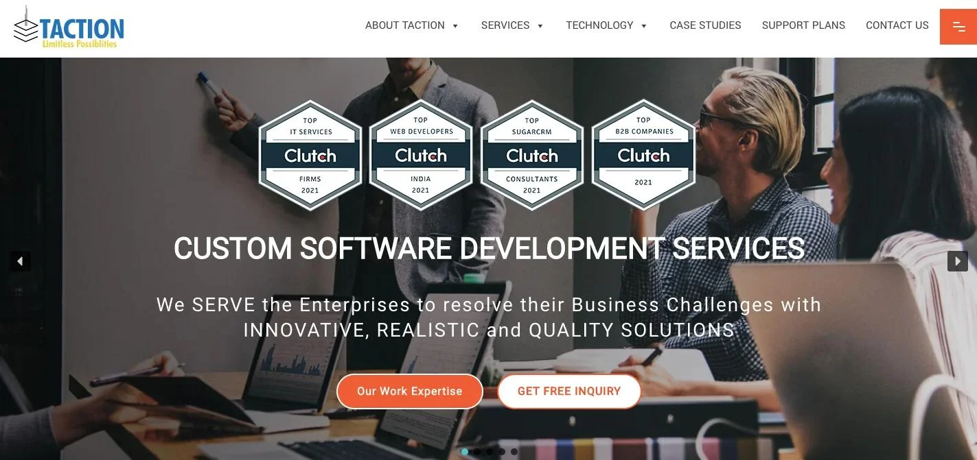 Taction Software_homepage