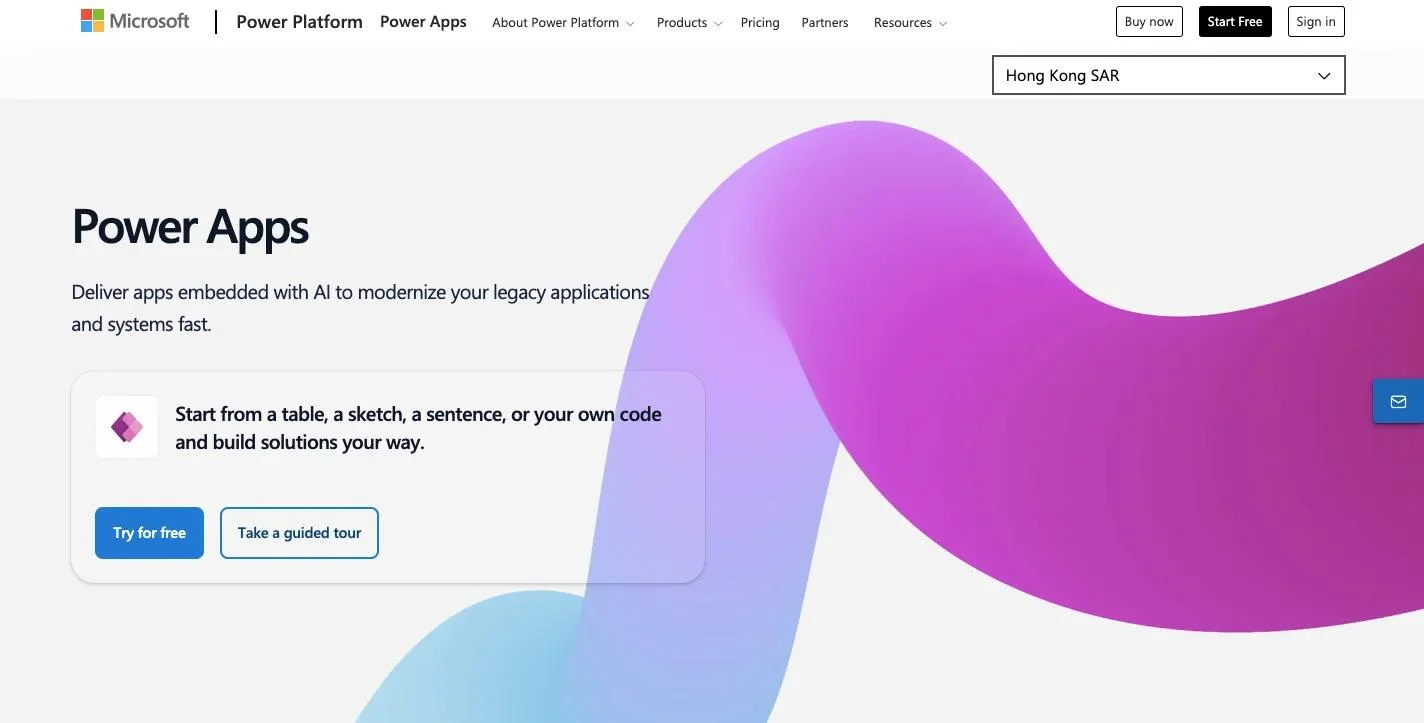 Microsoft Power Apps_homepage