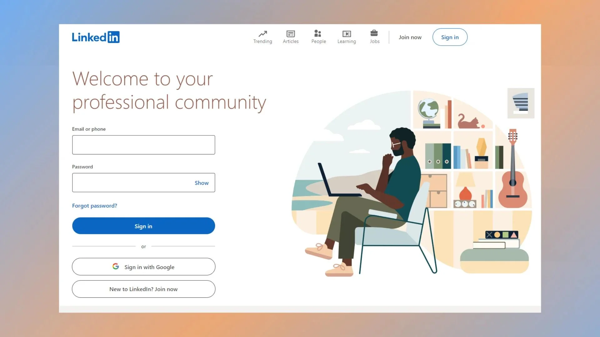 LinkedIn homepage