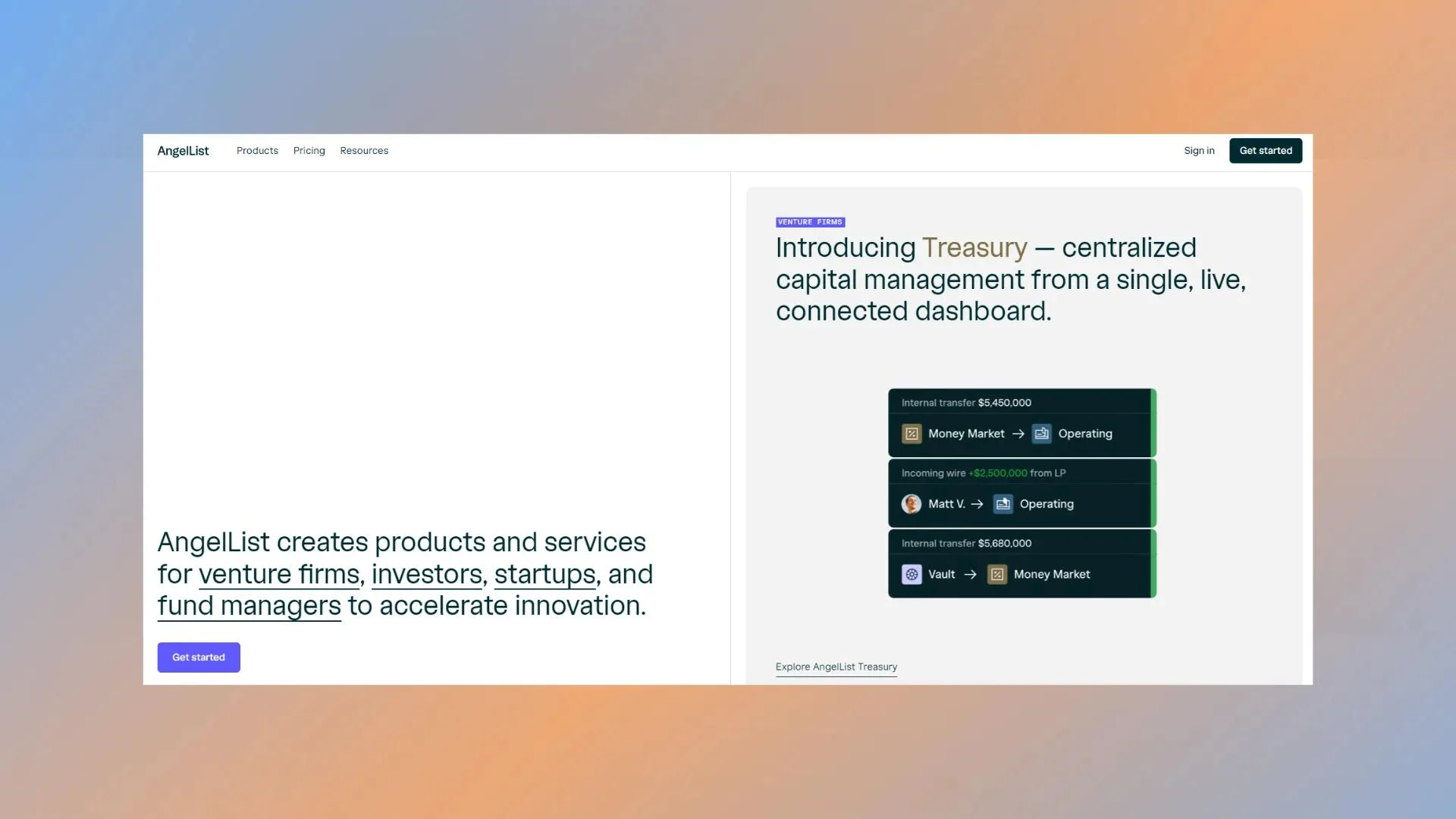 AngelList homepage