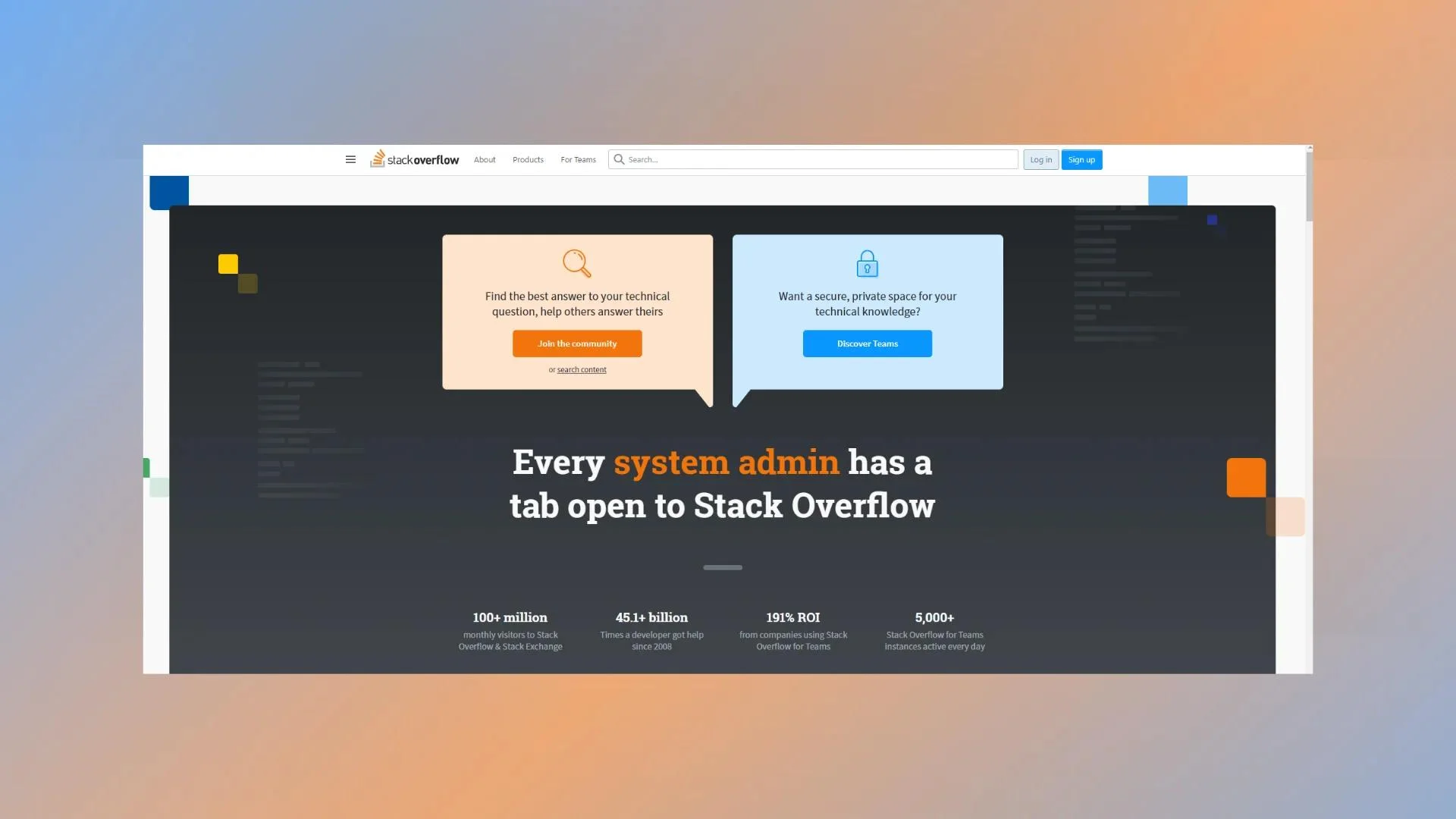 Stack Overflow homepage