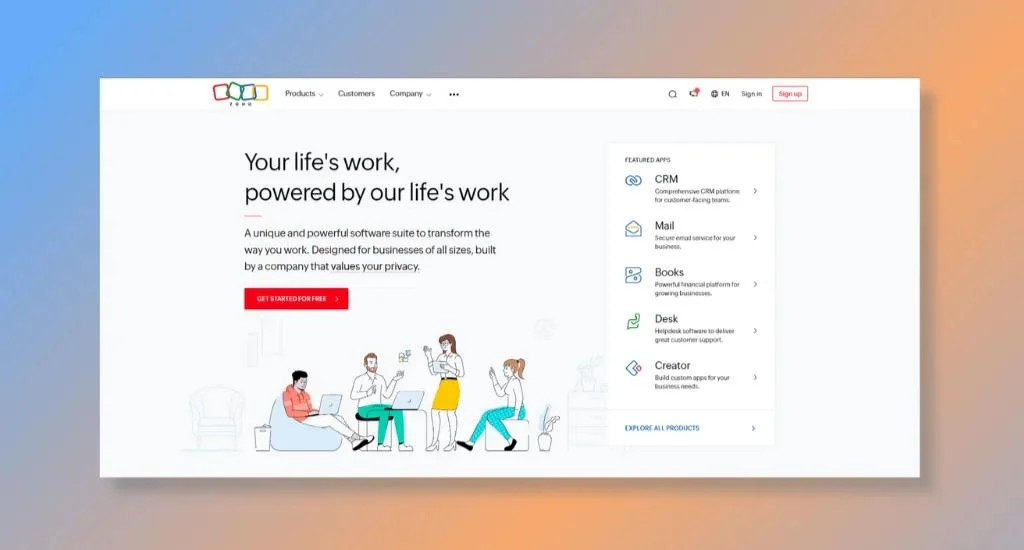 Zoho - Provides Complete Suite of Applications